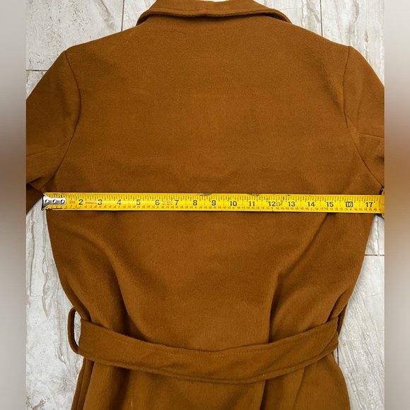 Camel Brown Belted Microfleece Coat - Picture 6 of 7